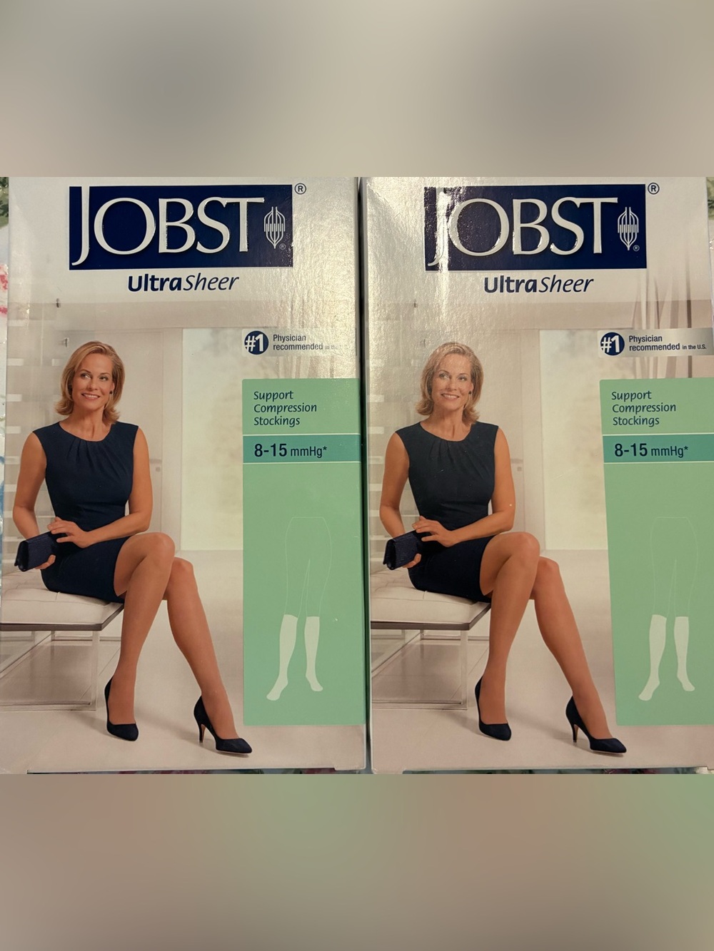 JOBST UltraSheer Support Compression Stockings in Silky Beige lot of 2